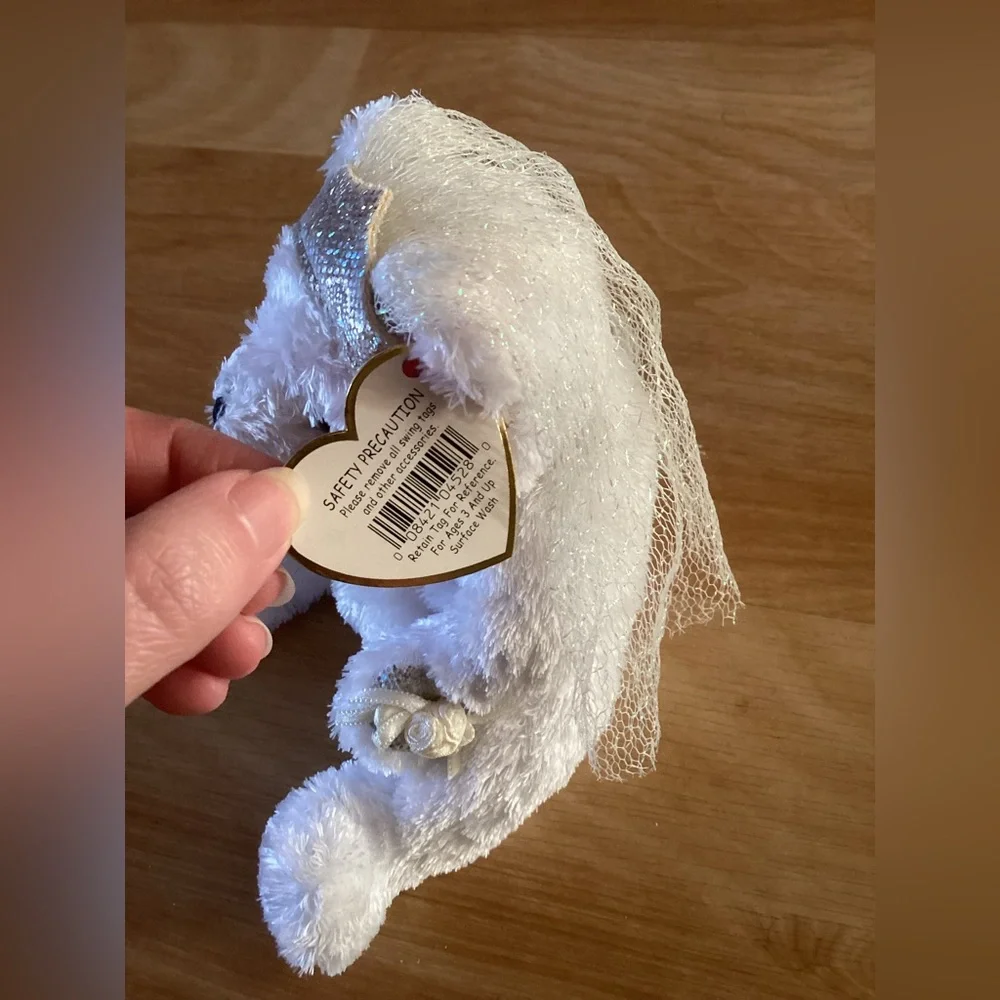 RARE VINTAGE Retired Set of two Ty Beanie Babies Bride and Groom 2002 - Picture 7 of 10